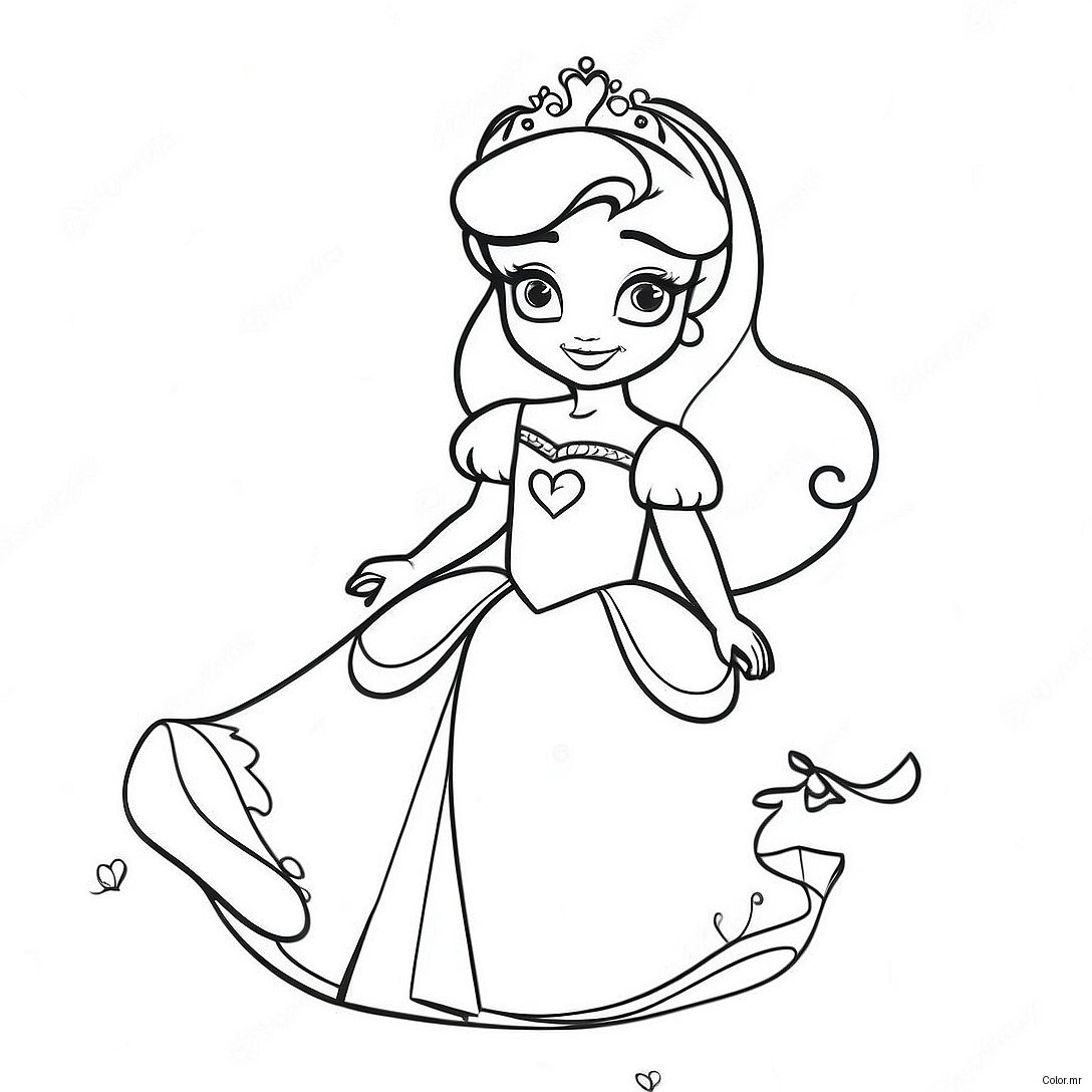 Adorable Disney Princess Valentines Coloring Page 2052 1686