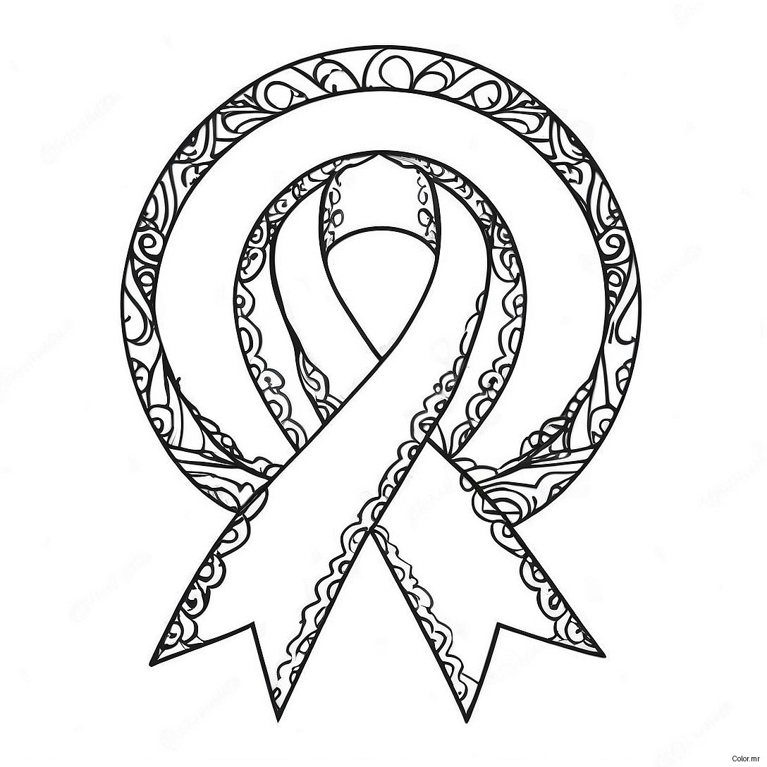 Colorful Red Ribbon Awareness Coloring Page 5945 4749