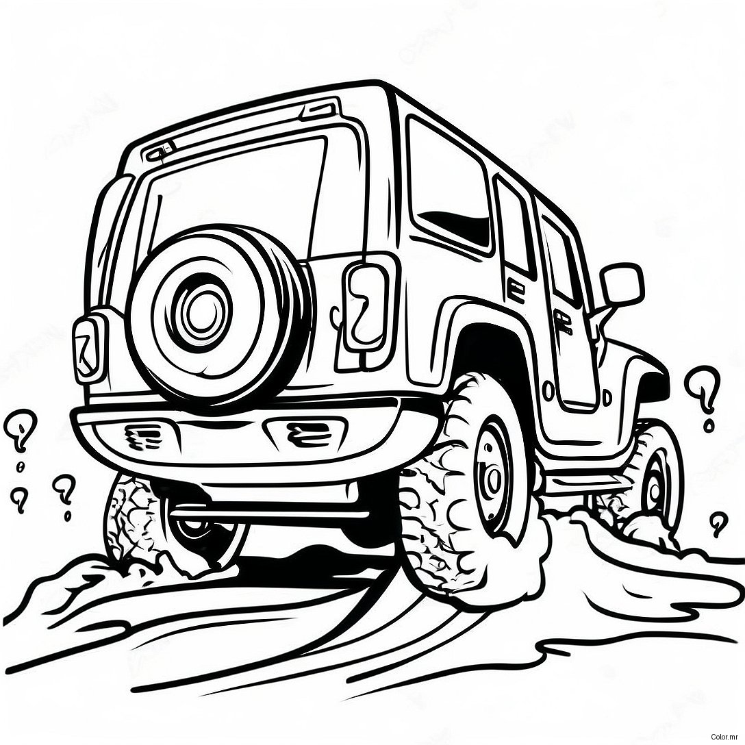 Cool Hummer Driving Through Mud Coloring Page 65231 53904