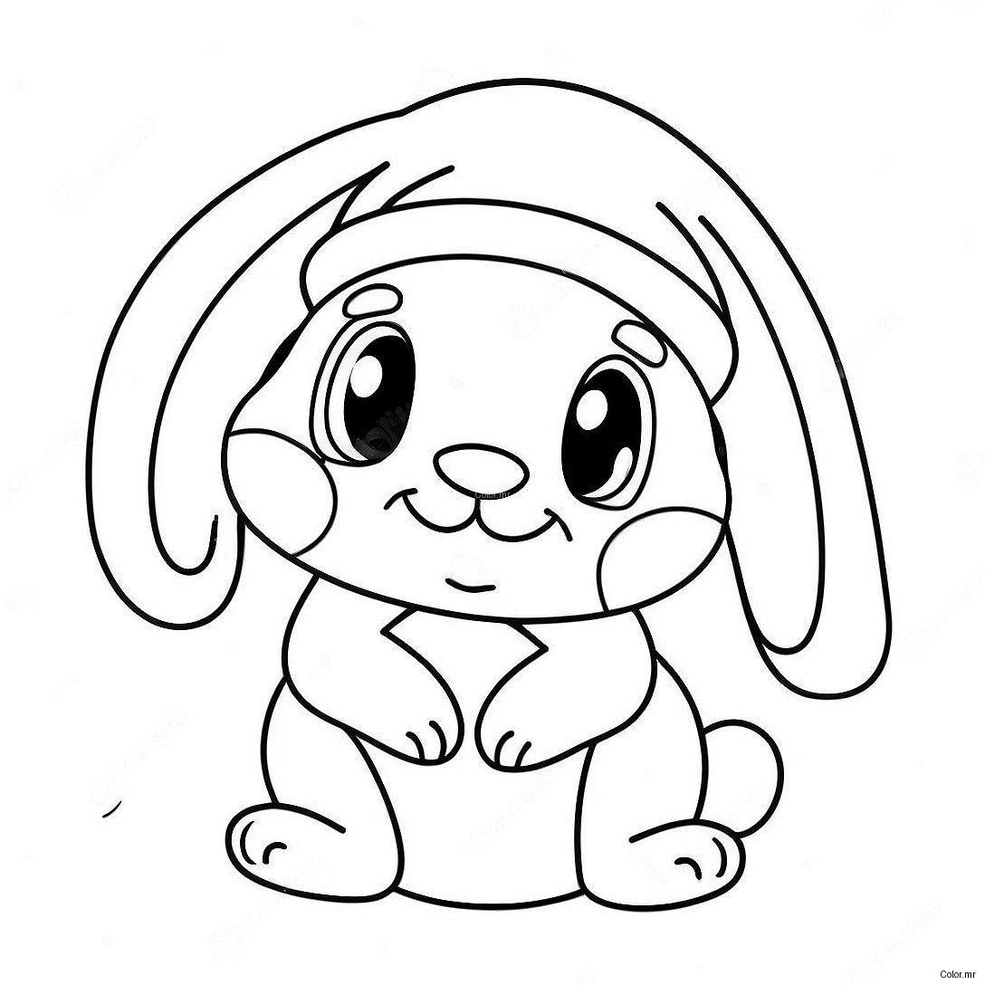 Cute Christmas Bunny With Santa Hat Coloring Page 55562 46216