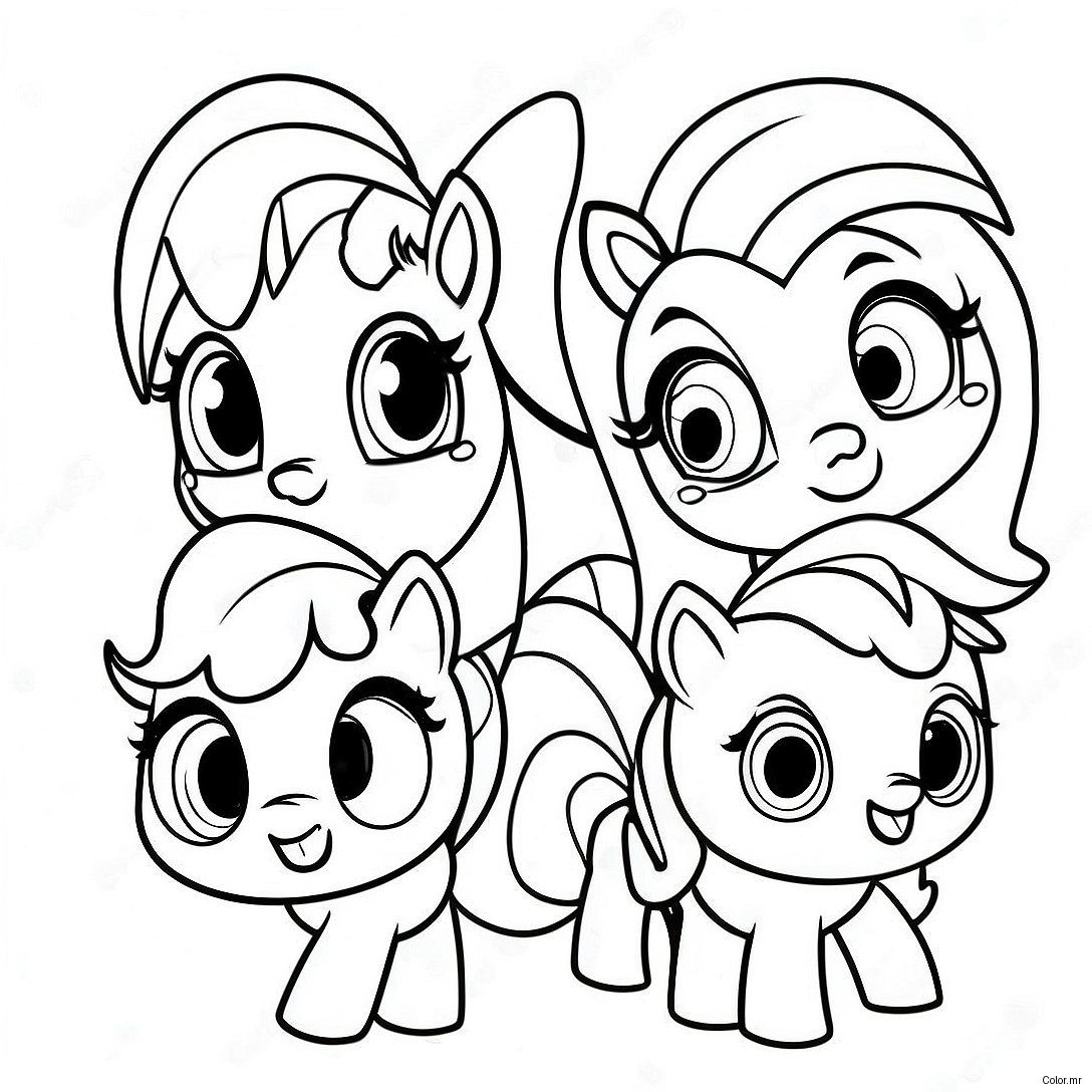 Cute My Little Pony Cutie Mark Crew Friends Coloring Page 61177 50729