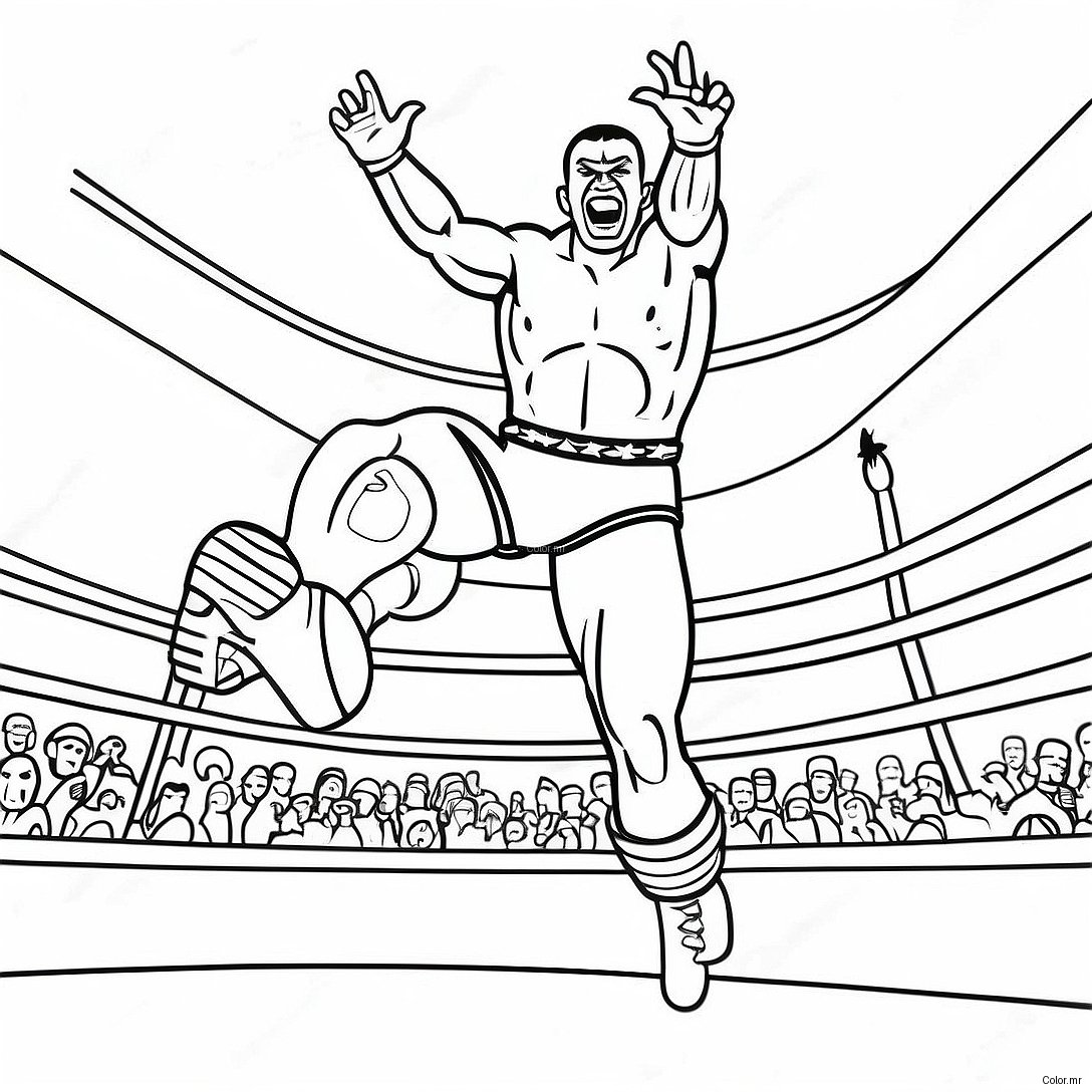 Detailed Wwe Wrestler Jumping On Opponent Coloring Page 57002 47366