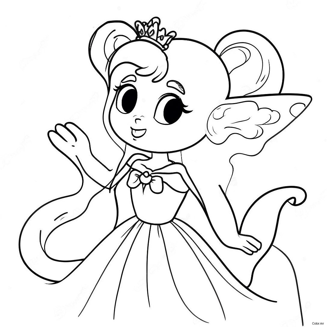 Elegant Princess Serenity In A Sparkling Dress Coloring Page 26037 23902