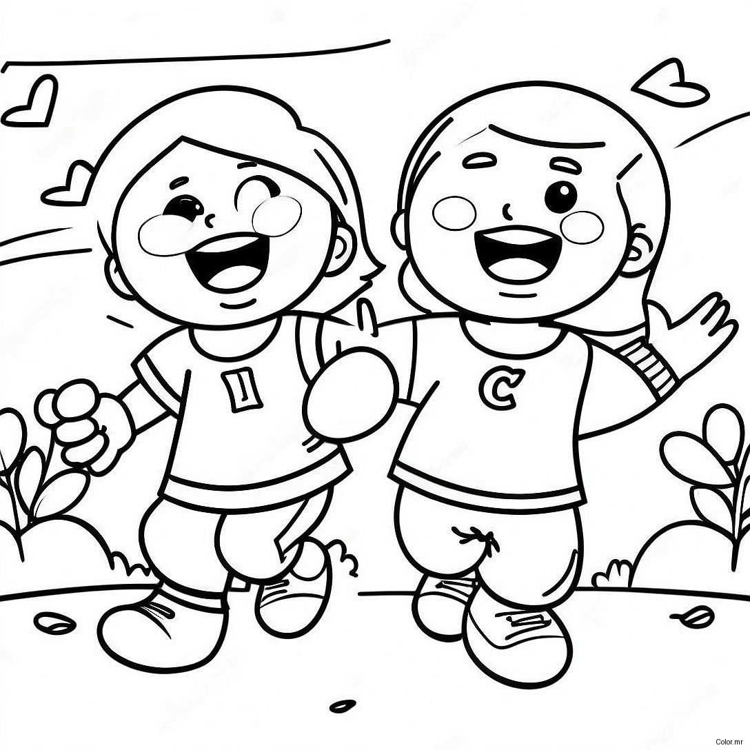 Excited Kids On First Day Of First Grade Coloring Page 44053 36648