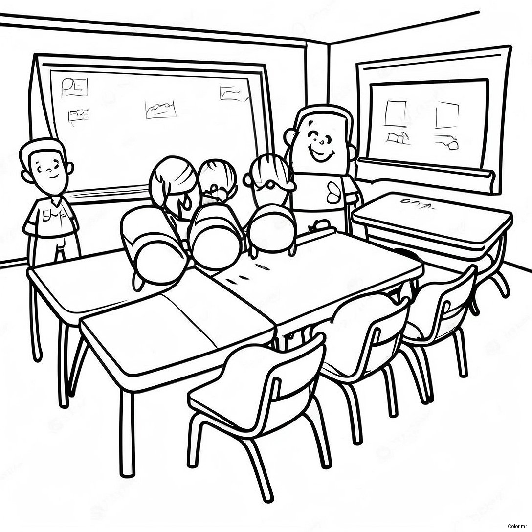 Fun Second Grade Classroom Coloring Page 41179 34193