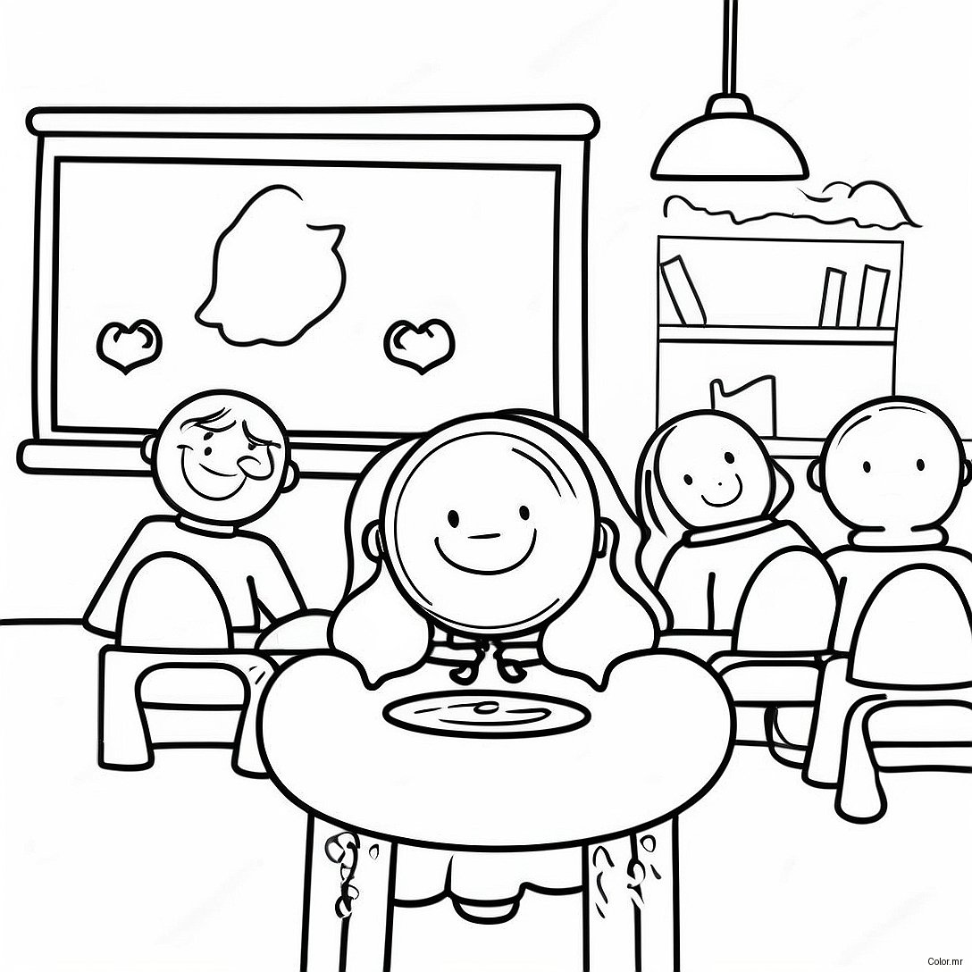Fun Second Grade Classroom Coloring Page 41179 34194