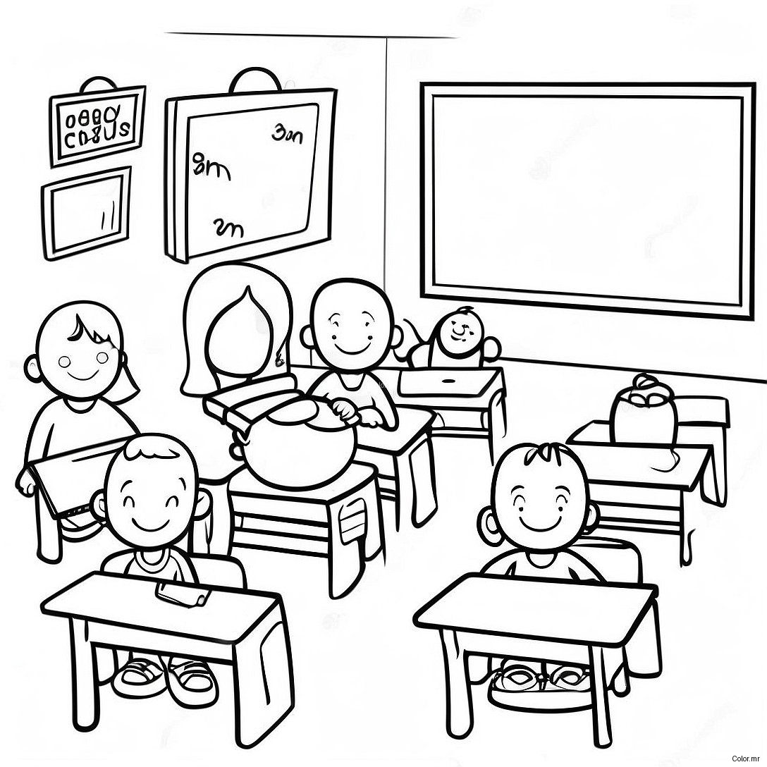 Fun Second Grade Classroom Coloring Page 41179 34195