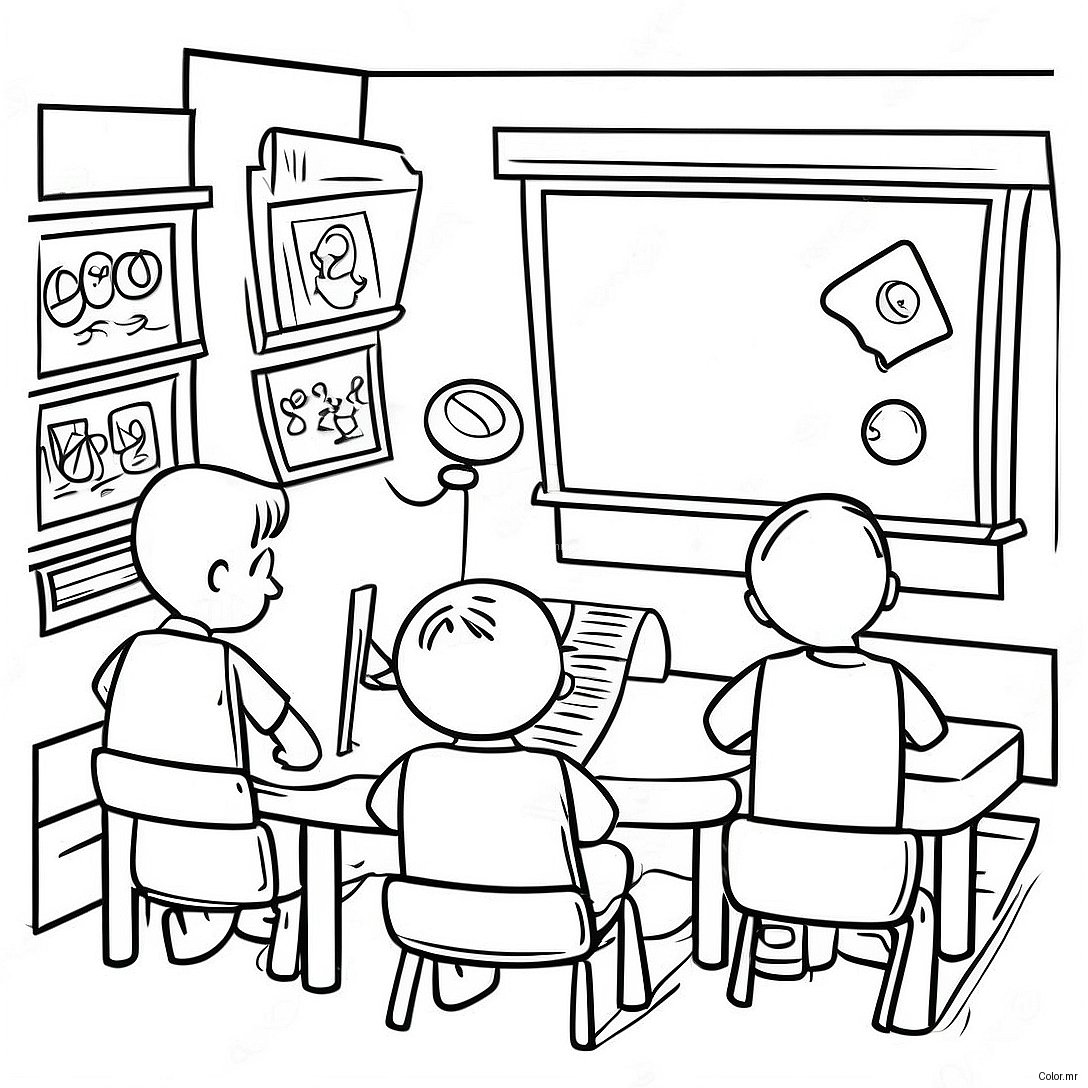Fun Third Grade Classroom Coloring Page 15440 13082