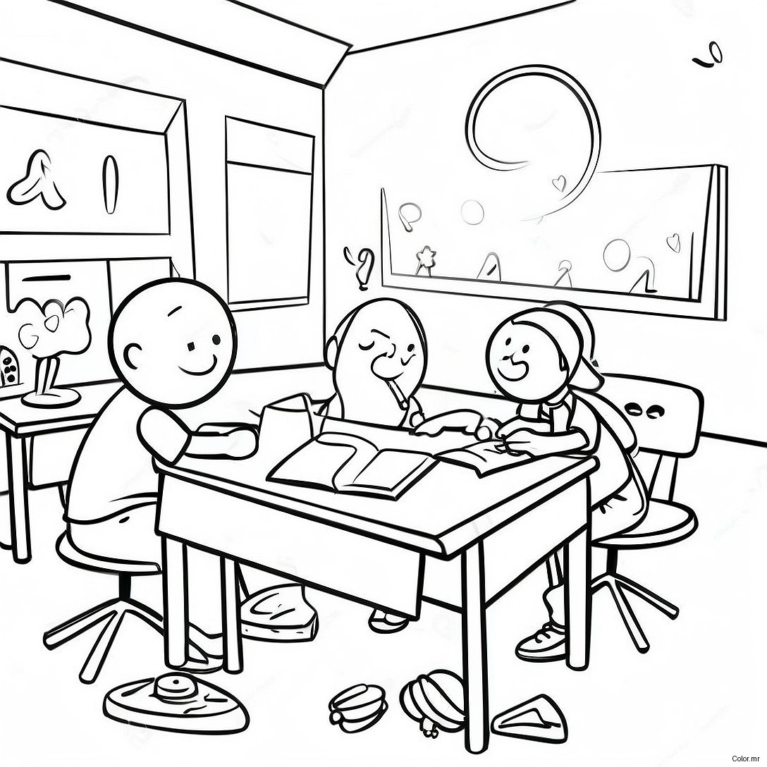 Fun Third Grade Classroom Coloring Page 15440 13084