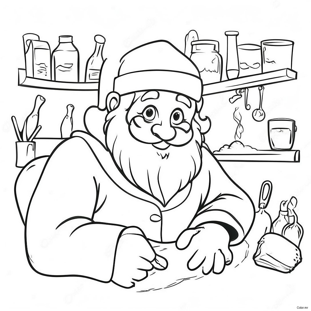 Jolly Santa In His Workshop Coloring Page 18546 15532