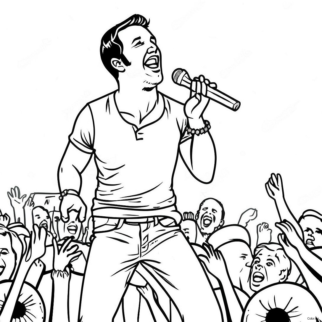 Luke Bryan Performing On Stage Coloring Page 71294 58924