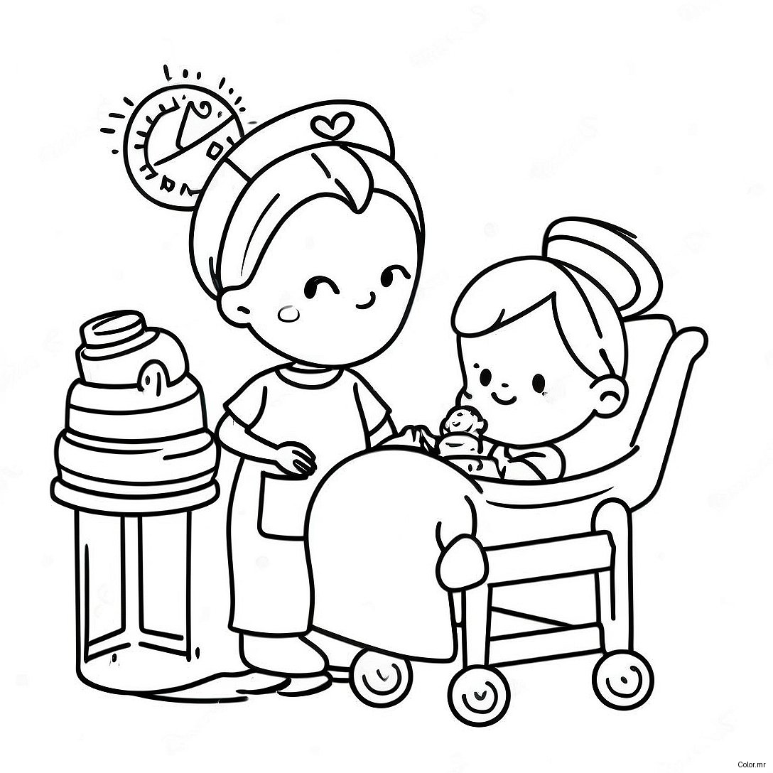 Nicu Nurses Caring For Babies Coloring Page 60397 50116