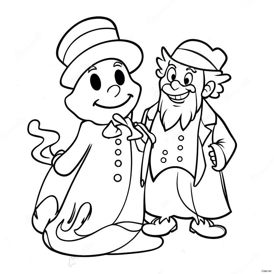 Scrooge And The Ghost Of Christmas Past Coloring Page 12708 10575