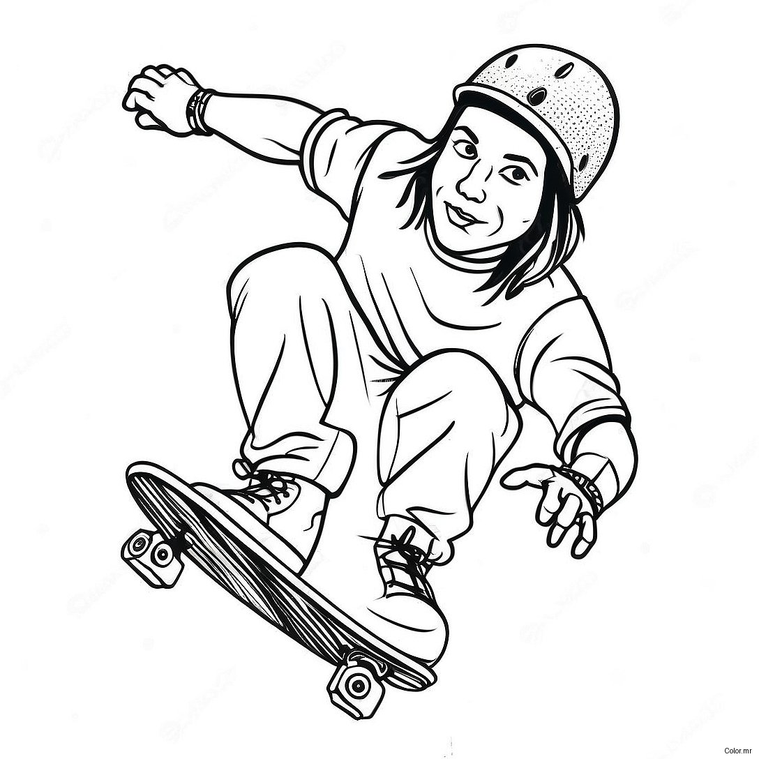Thrasher Skateboarder Performing Tricks Coloring Page 39298 32626