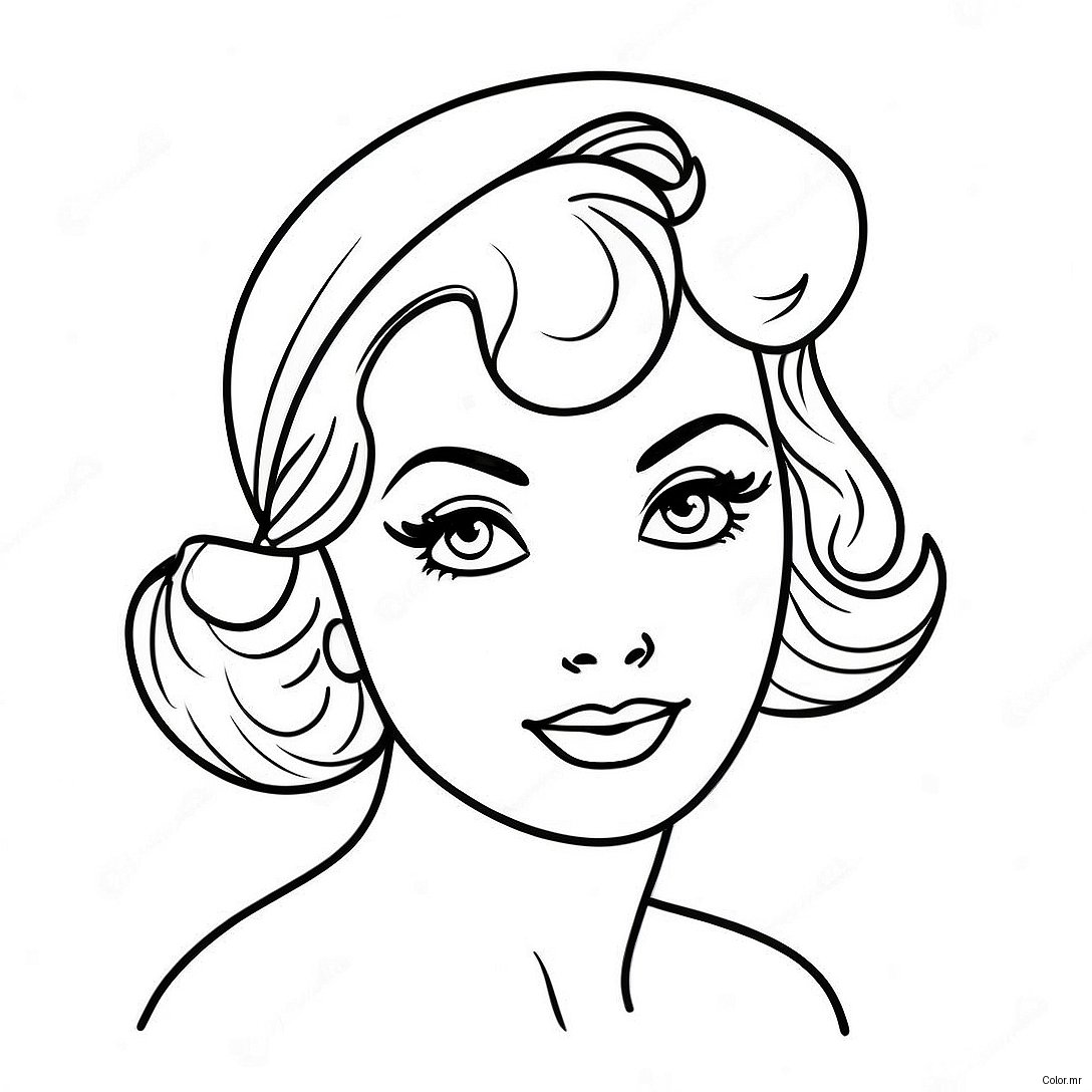 Vintage Pin Up Girl Coloring Page 31909 16423