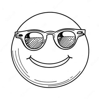 Frohliches Smiley Gesicht Mit Sonnenbrille Ausmalbild 1022-818