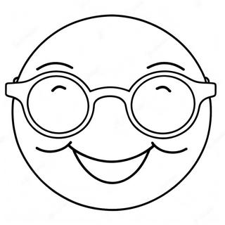 Frohliches Smiley Gesicht Mit Sonnenbrille Ausmalbild 1022-819