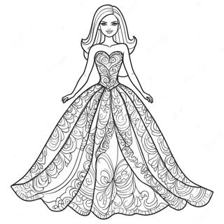 Barbie In Einem Glitzerkleid Ausmalbild 10257-8432