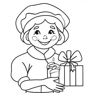 Frohliche Frau Claus Mit Geschenken Ausmalbild 10408-8541