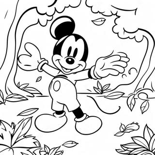 Mickey Mouse In Herbstblattern Ausmalbild 10468-8589