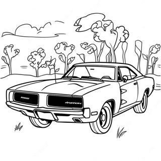 Dodge Charger Klassischer Muscle Car Ausmalbild 1051-838