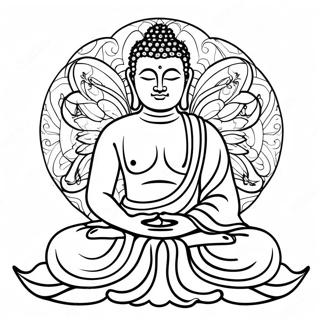 Friedlicher Buddha Meditations Ausmalbild 11238-9215