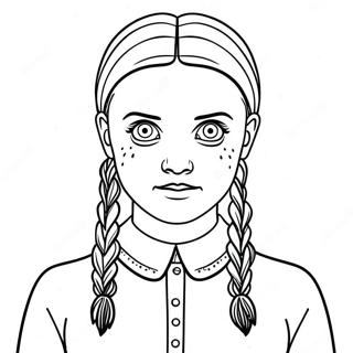 Gruselige Wednesday Addams Ausmalbild 11448-9383