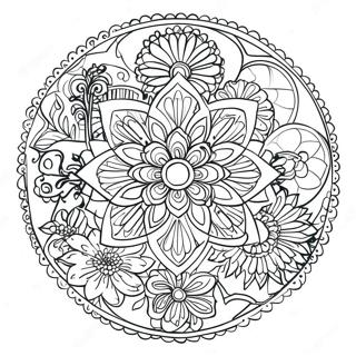 Entspannungsblumenmandala Ausmalbild 11797-9675