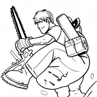 Chainsaw Man In Aktion Ausmalbild 1182-947