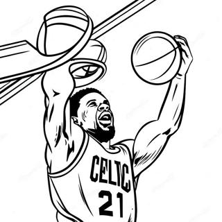 Celtics Basketballspieler Dunking Ausmalbild 11978-9805