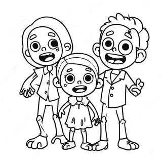 Niedliche Zombie Familie Ausmalbild 12048-9864