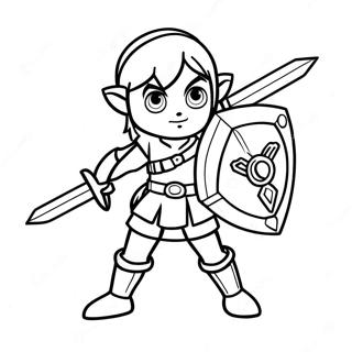 Link In Heroischer Pose Ausmalbild 122-102