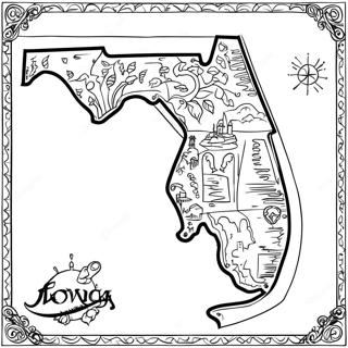 Florida Staatskarte Ausmalbild 12857-10688