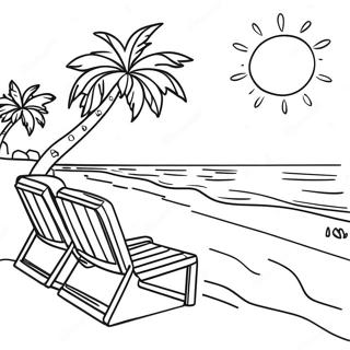 Szenenbild Vom Sonnigen Strand Floridas Zum Ausmalen 12858-10692