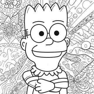 Psychedelischer Bart Simpson Mit Groovy Mustern Ausmalbild 13438-11153