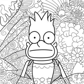 Psychedelischer Bart Simpson Mit Groovy Mustern Ausmalbild 13438-11155