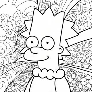 Psychedelischer Bart Simpson Mit Groovy Mustern Ausmalbild 13438-11156