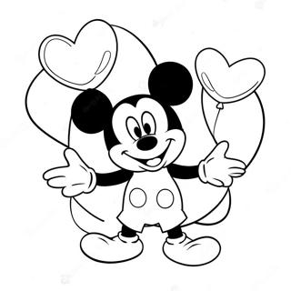 Mickey Mouse Mit Herzballons Ausmalbild 13739-11385