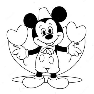 Mickey Mouse Mit Herzballons Ausmalbild 13739-11387