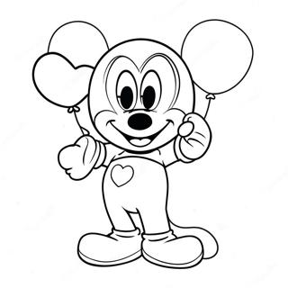 Mickey Mouse Mit Herzballons Ausmalbild 13739-11388