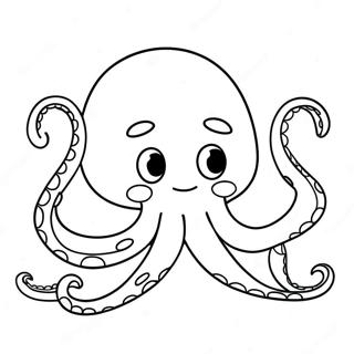 Niedlicher Cartoon Oktopus Ausmalbild 1392-1113