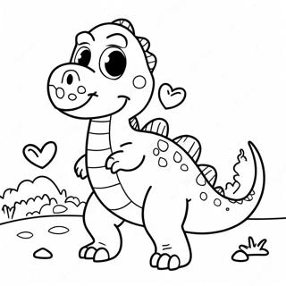 Dinosaurier Valentinstag Ausmalbild 14219-11766