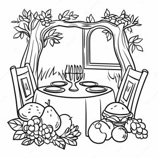 Tu Bishvat Seder Tisch Ausmalbild 14890-12324