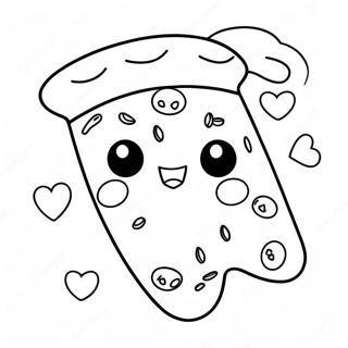 Niedliche Kawaii Pizza Stuck Ausmalbild 1502-1201