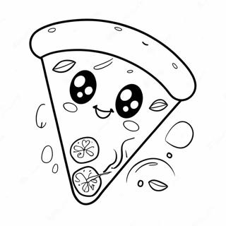 Niedliche Kawaii Pizza Stuck Ausmalbild 1502-1203