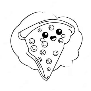 Niedliche Kawaii Pizza Stuck Ausmalbild 1502-1204