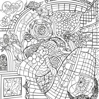 Bunte Geheimnisvolle Gitter Abenteuer Ausmalbild 15210-12748