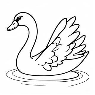 Eleganter Schwan Beim Schwimmen Ausmalbild 15280 12803