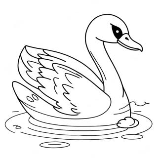 Eleganter Schwan Beim Schwimmen Ausmalbild 15280 12804