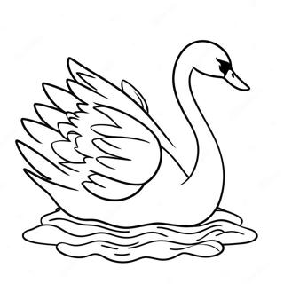 Eleganter Schwan Beim Schwimmen Ausmalbild 15280 12946
